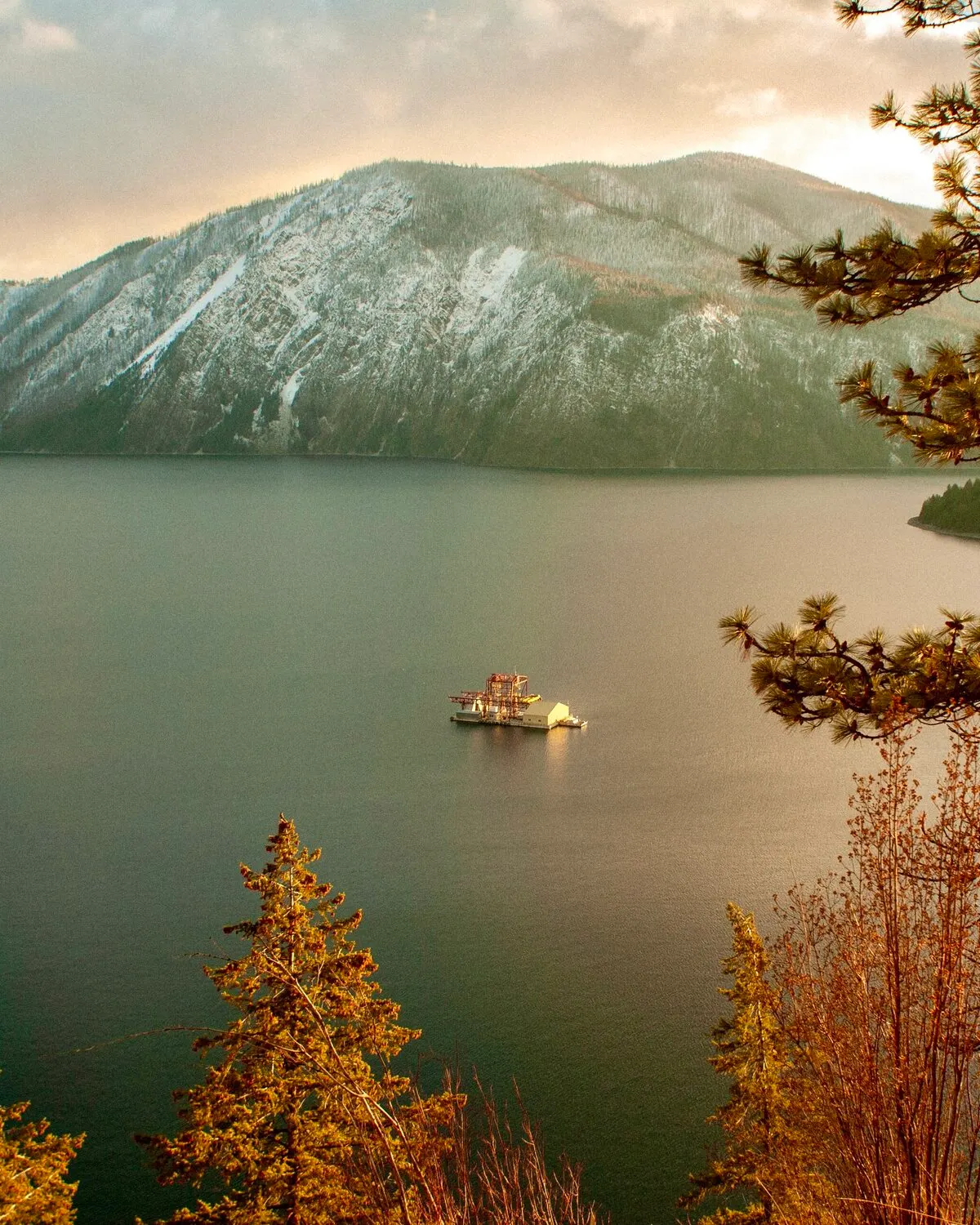 Autumn light on the water at Bayview, on the south end of Lake Pend Oreille.