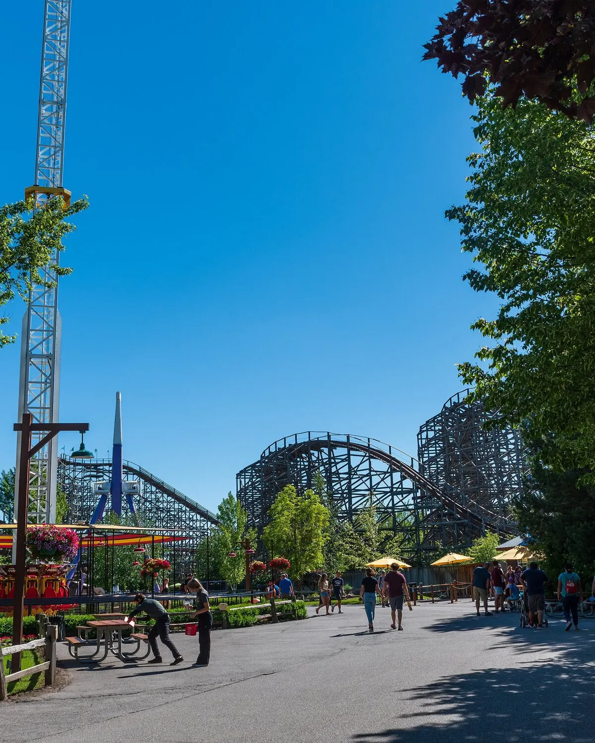 Coasters and midway at Silverwood Theme Park in Athol.